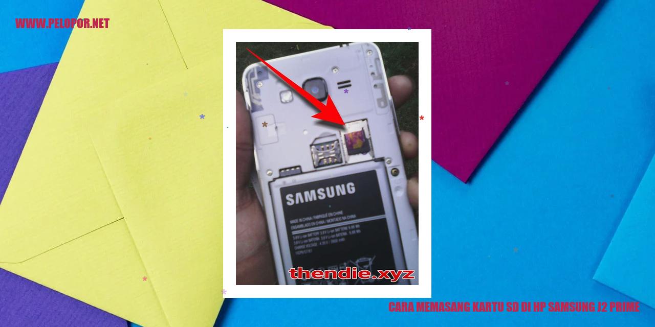 Cara Memasang Kartu SD di HP Samsung J2 Prime