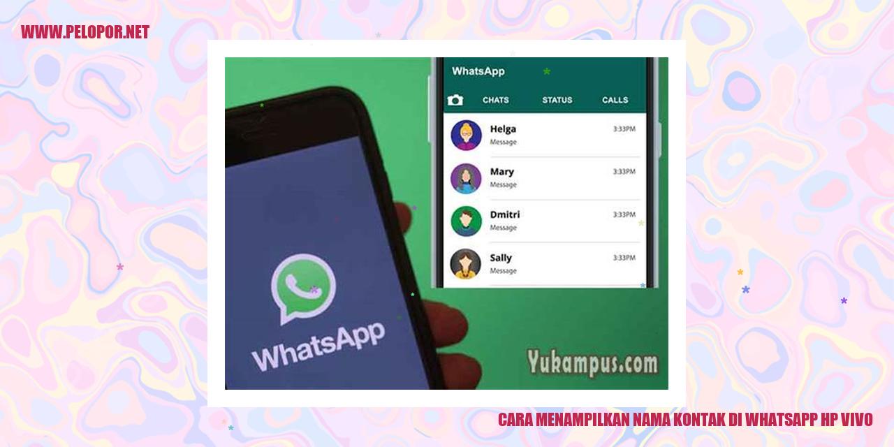 Cara Menampilkan Nama Kontak di WhatsApp HP Vivo
