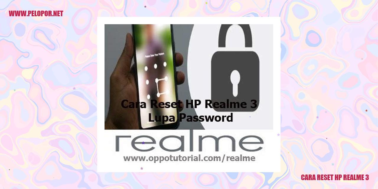 Cara Reset HP Realme 3