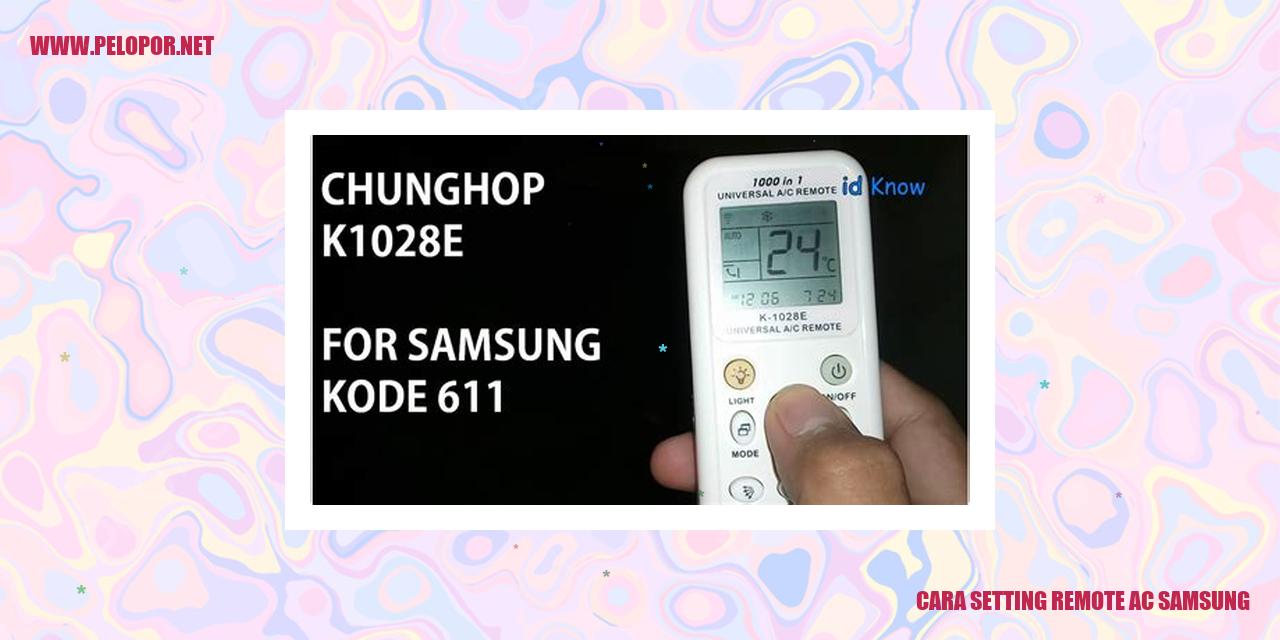 Cara Setting Remote AC Samsung